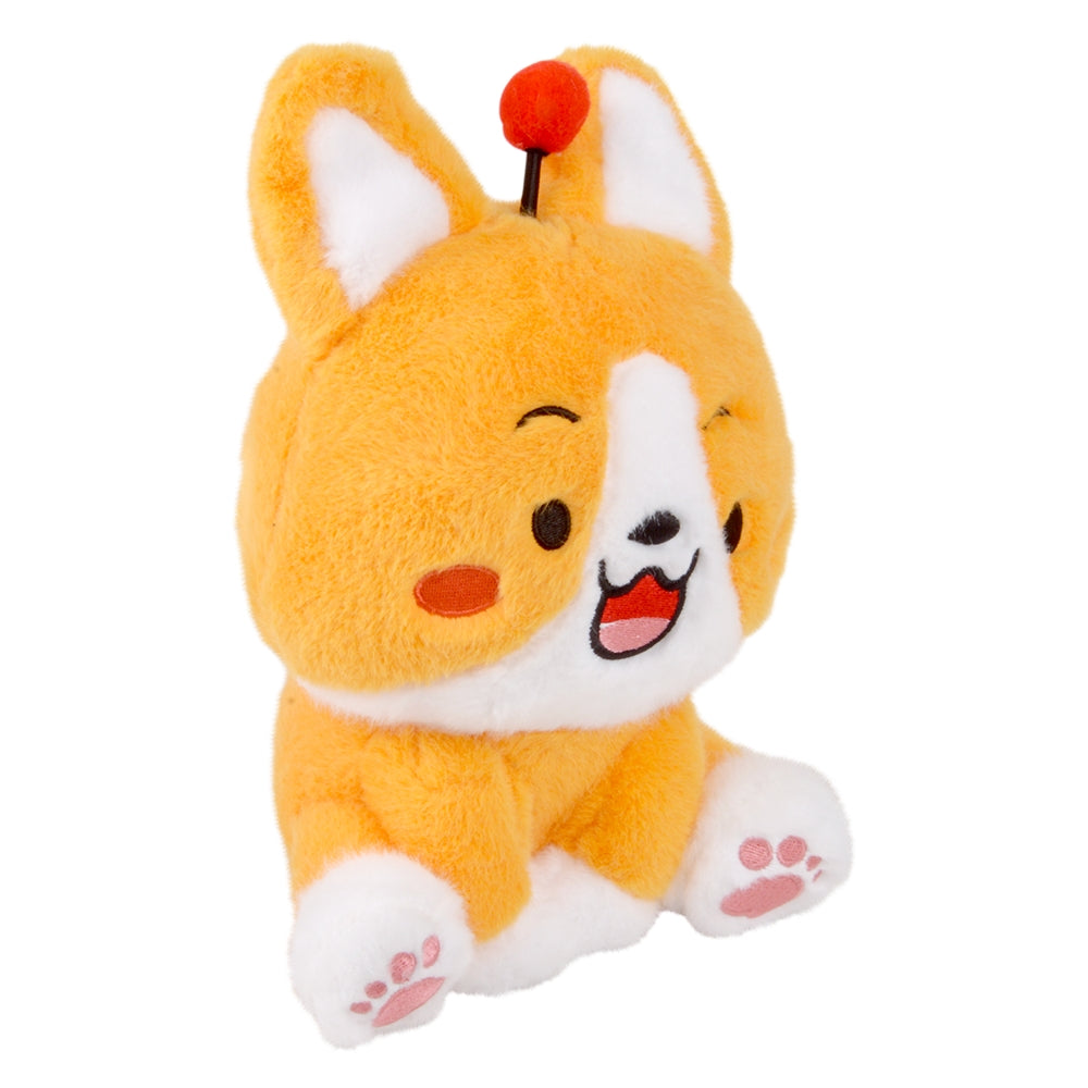 Plush Sitting Dog Orange 9"