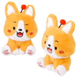 Plush Sitting Dog Orange 9"