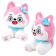 Plush Sitting Dog Pink 9"