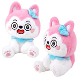 Plush Sitting Dog Pink 9"