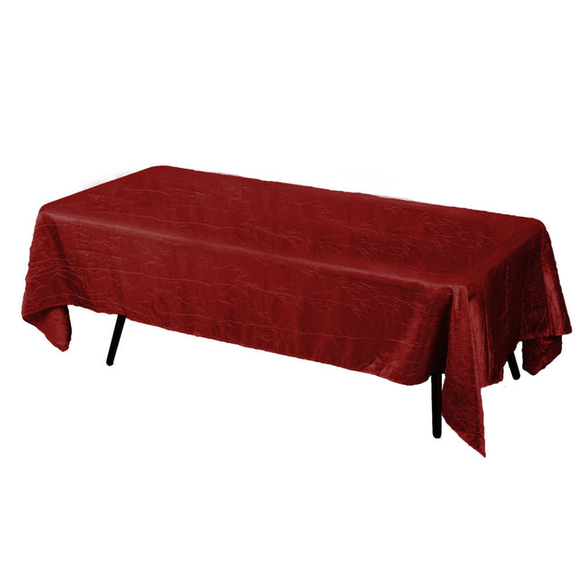 Cranberry Crinkle Crushed Taffeta Rectangular Tablecloth 60 x 126″