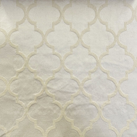 Crawford Fabric - Cotton Polyester Embossed Medallion Jacquard Fabric, Natural/Washed, 58" Width (1 Yard)