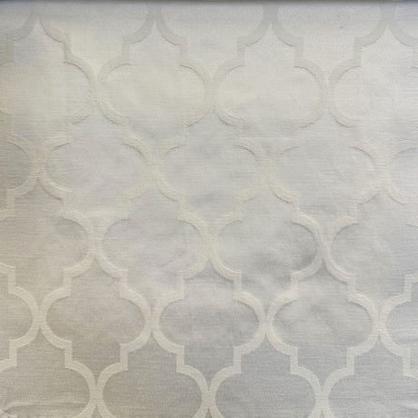 Crawford Fabric - Cotton Polyester Embossed Medallion Jacquard Fabric, Natural/Washed, 58" Width (1 Yard)