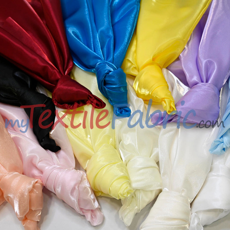 Crystal Satin Polyester Fabric - Shimmering Satin Finish, 45" Width, Multiple Colors (1 Yard)