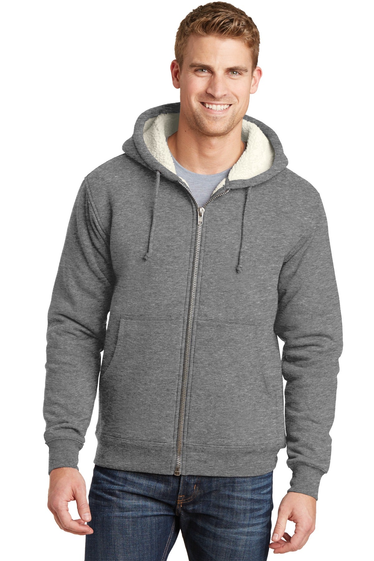 CornerStone® Heavyweight Sherpa-Lined Hooded Fleece Jacket.