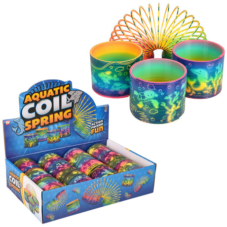 Aquatic Animal Print Coil Spring (12 PC Display)
