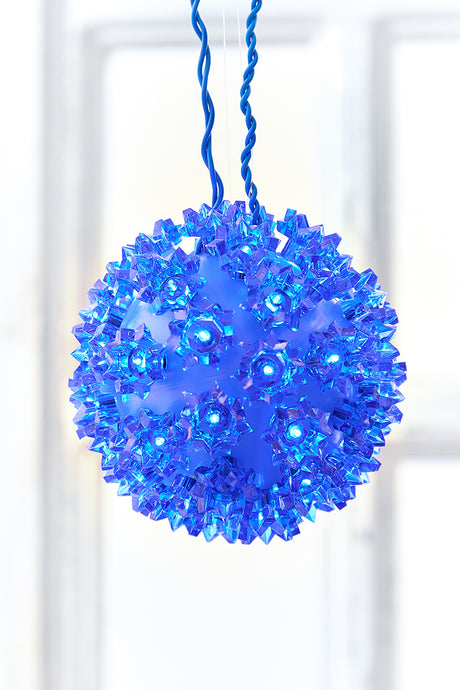 5.5" Twinkling Blue Crystal Sphere