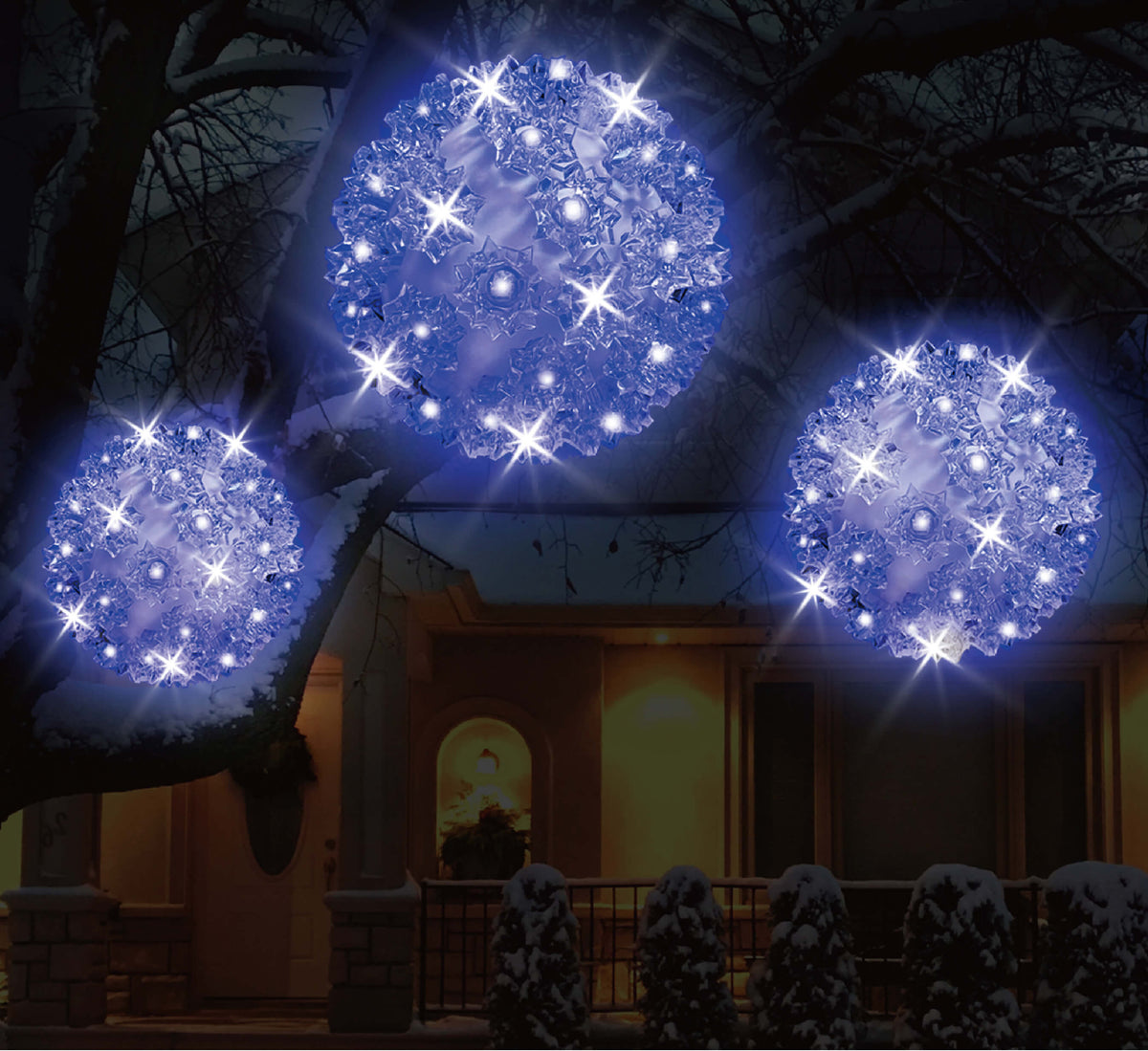 5.5" Twinkling Blue Crystal Sphere