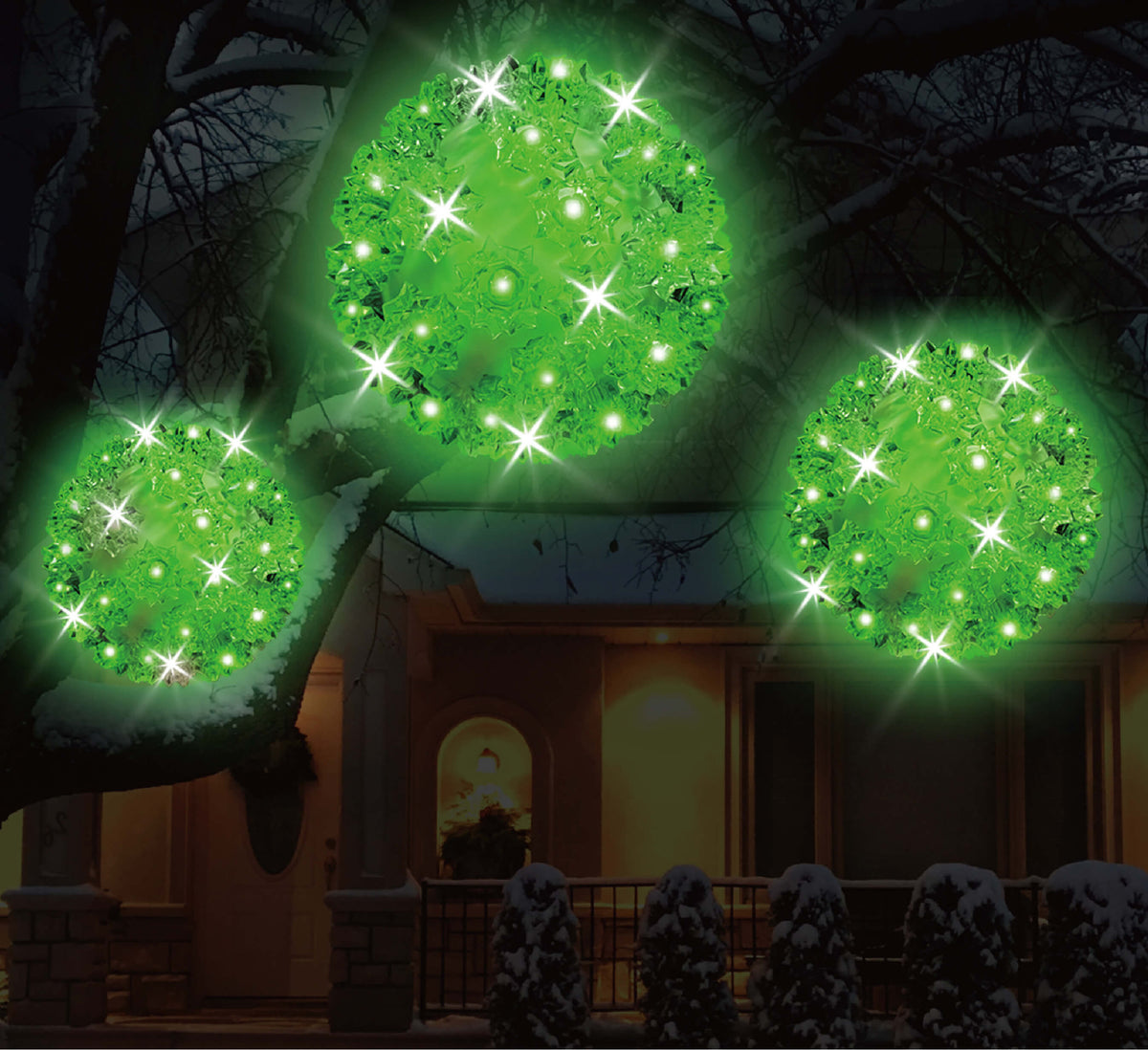 5.5" Twinkling Green Crystal Sphere