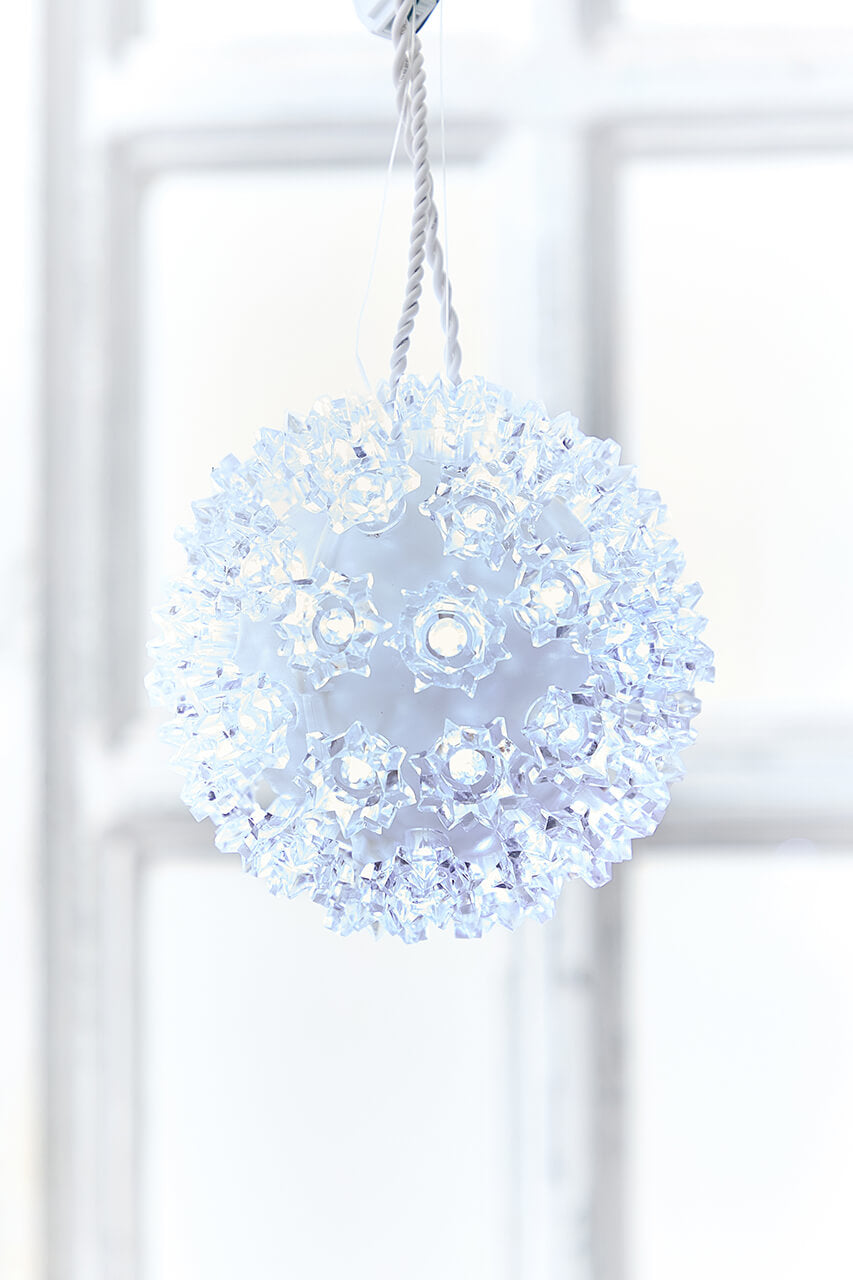5.5" Twinkling Pure White Crystal Sphere