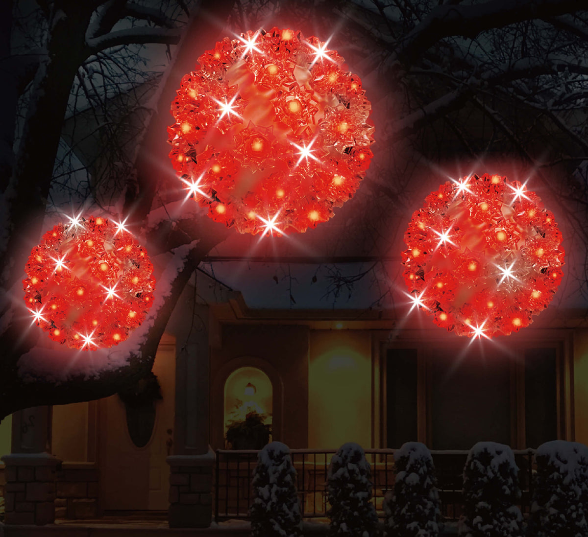 5.5" Twinkling Red Crystal Sphere