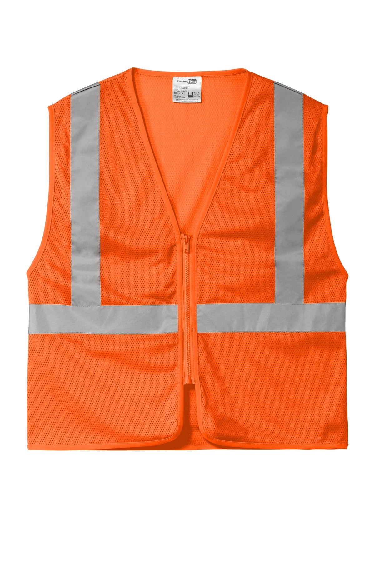 CornerStone ® ANSI 107 Class 2 Economy Mesh Zippered Vest