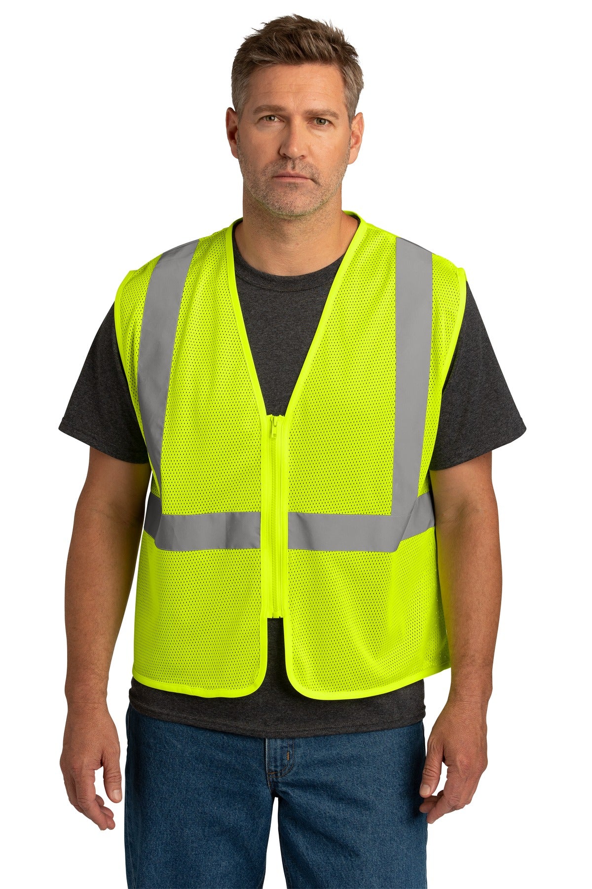 CornerStone ® ANSI 107 Class 2 Economy Mesh Zippered Vest