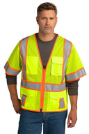CornerStone ® ANSI 107 Class 3 Surveyor Mesh Zippered Two-Tone Short Sleeve Vest