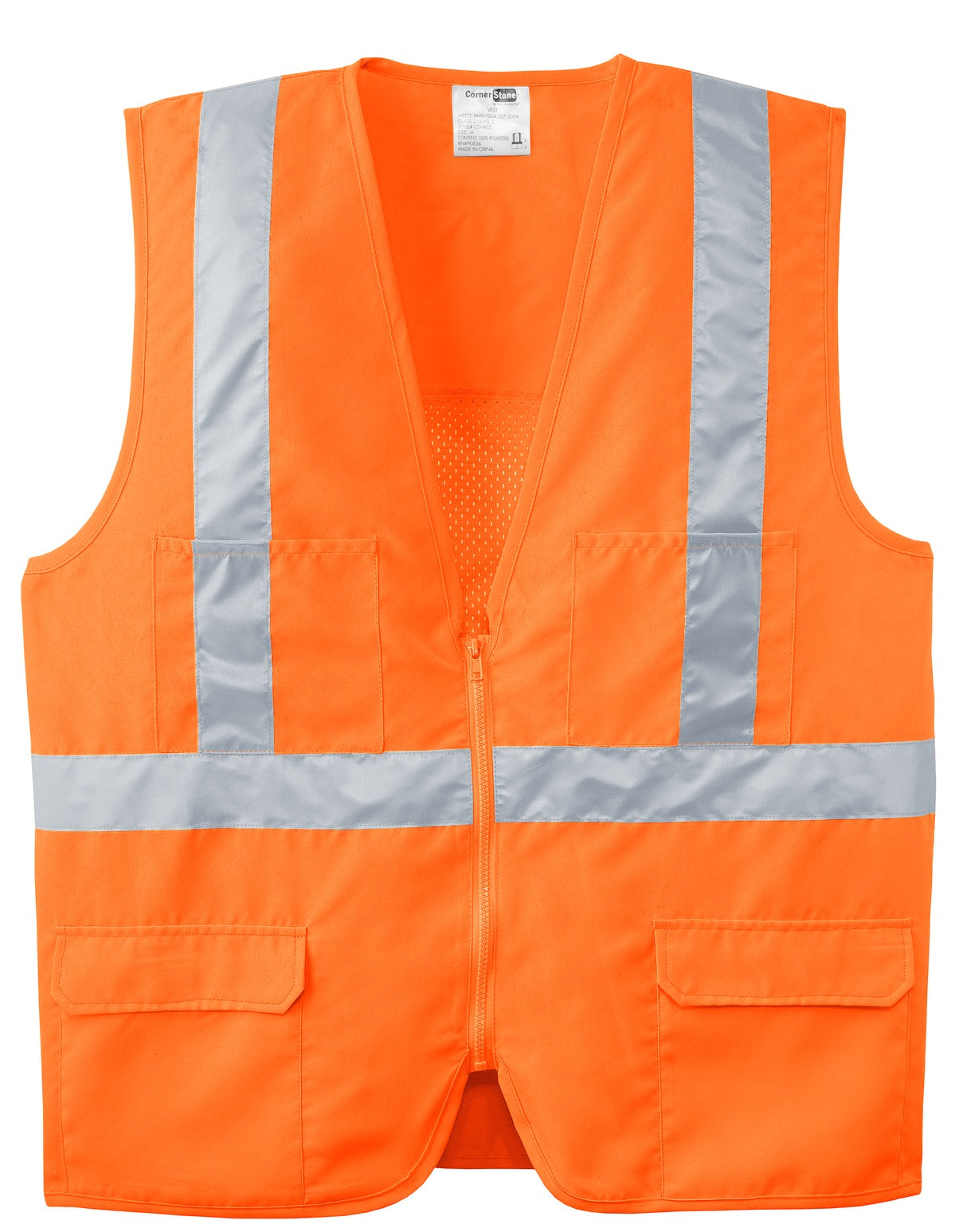 CornerStone® - ANSI 107 Class 2 Mesh Back Safety Vest.