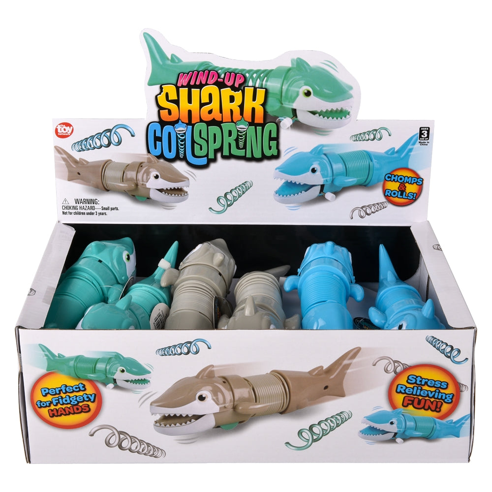 Wind Up Shark Coil Spring Toy 7" (1 DSP)