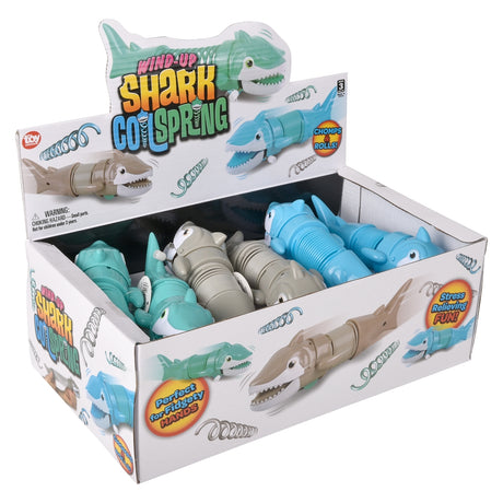 Wind Up Shark Coil Spring Toy 7" (1 DSP)