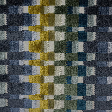 Multicolor Geometric Cut Velvet Upholstery Fabric