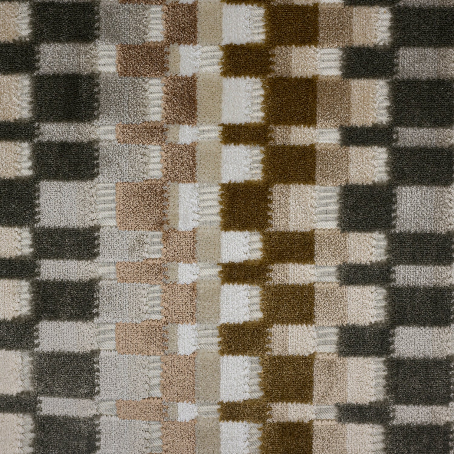 Multicolor Geometric Cut Velvet Upholstery Fabric