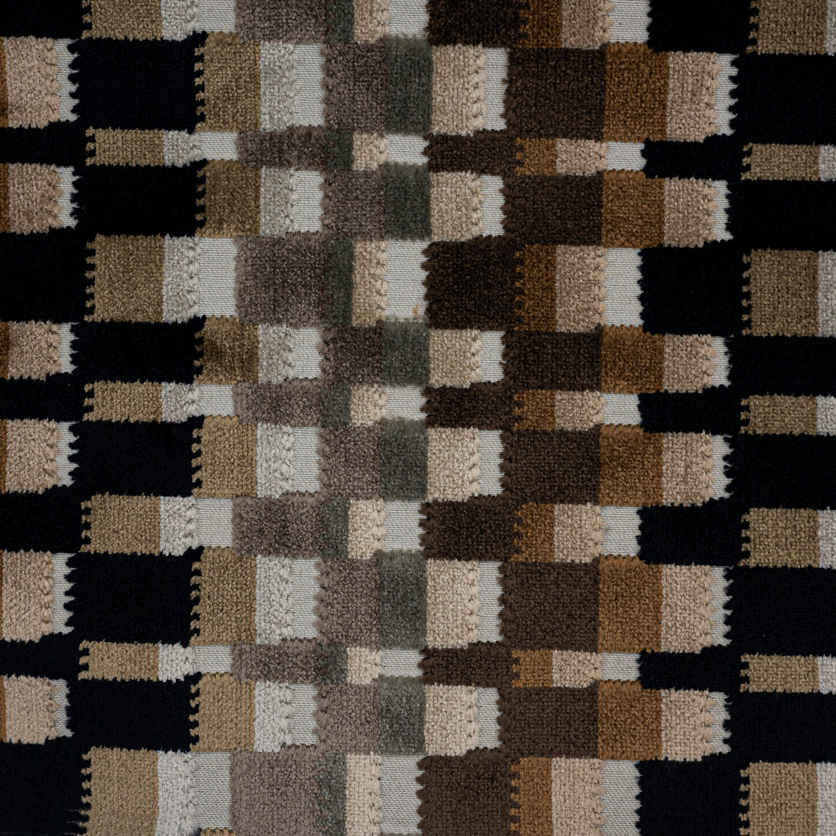 Multicolor Geometric Cut Velvet Upholstery Fabric