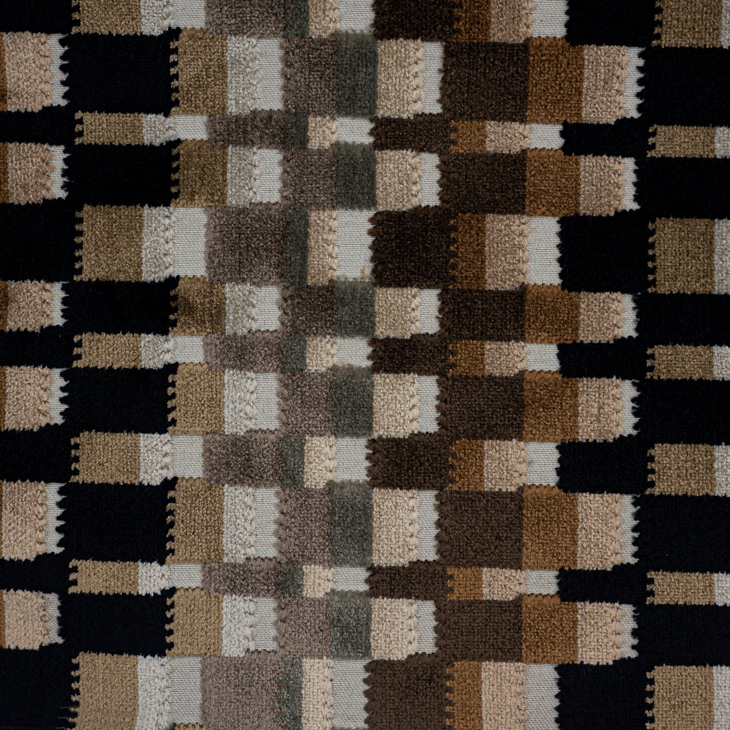 Multicolor Geometric Cut Velvet Upholstery Fabric