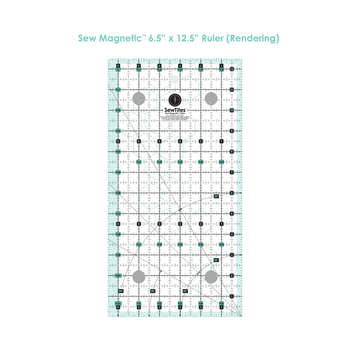 Sew Magnetic Acrylic Fabric - Turquoise And Black Imprint, 6.5" X 12.5" (1 Unit)