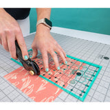 Sew Magnetic Acrylic Fabric - Turquoise And Black Imprint, 6.5" X 12.5" (1 Unit)