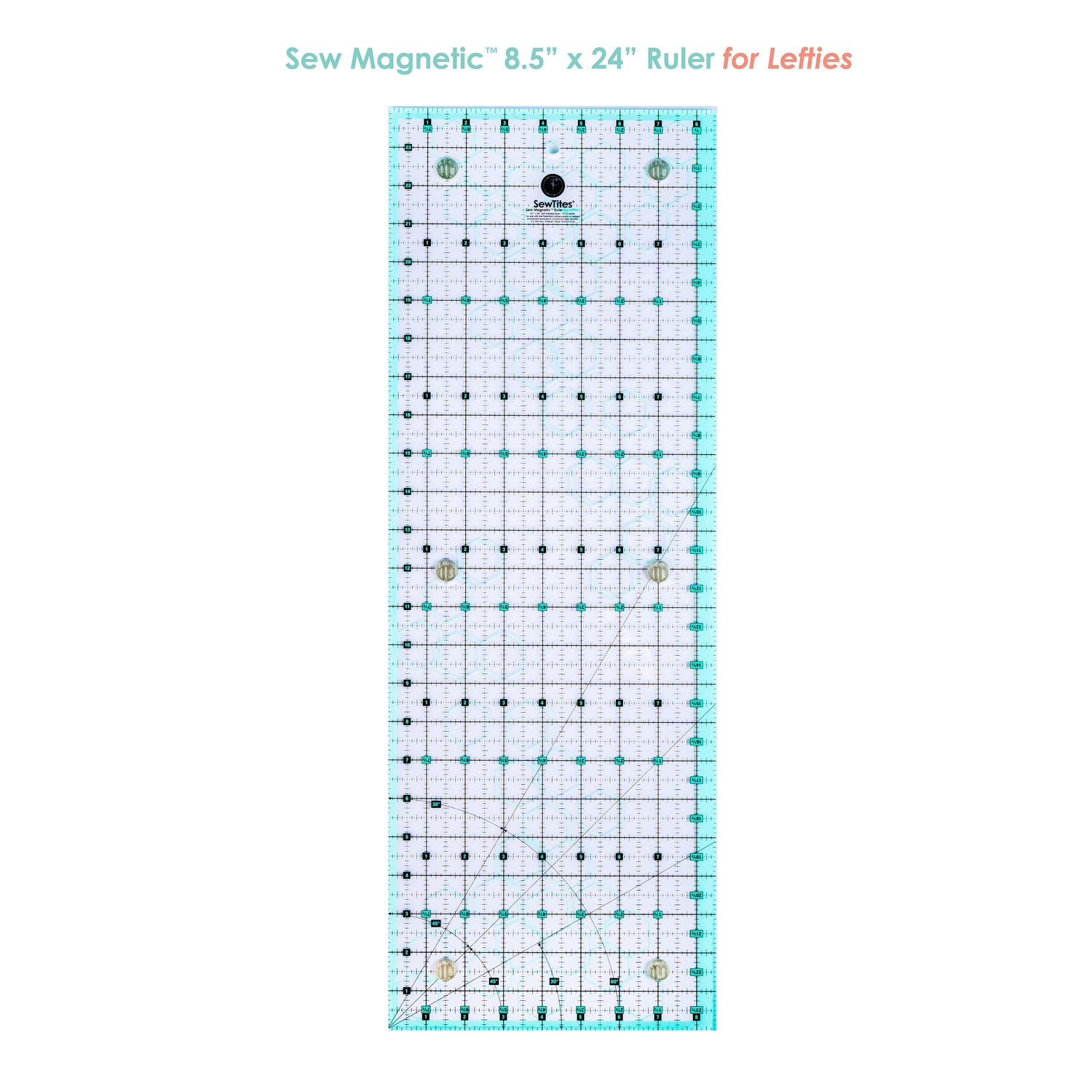 Sew Magnetic Acrylic Fabric - Turquoise And Black Imprint, 8.5" X 24" (1 Unit)