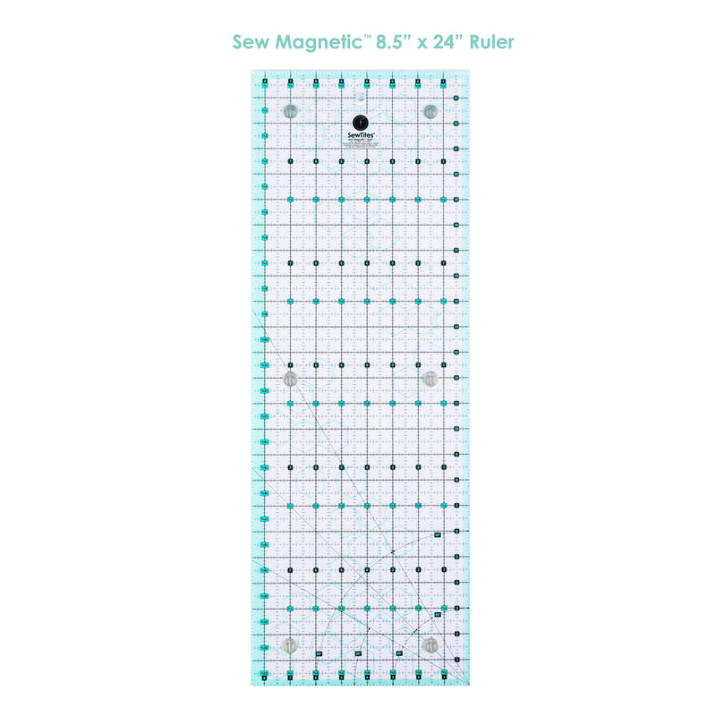 Sew Magnetic Acrylic Fabric - Turquoise And Black Imprint, 8.5" X 24" (1 Unit)