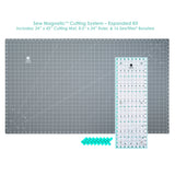 Sew Magnetic Cutting System Expanded Kit - Magnetic Cutting System, 24" X 42" Mat, 8.5" X 24" Ruler, 16 Boosters (1 Kit)
