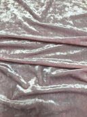 Polyester Crushed Shiny Velvet Fabric - Dusty Rose, Royal, Charcoal, Hunter Green, Brown, Red, Burgundy, Wine, 58-60" Width