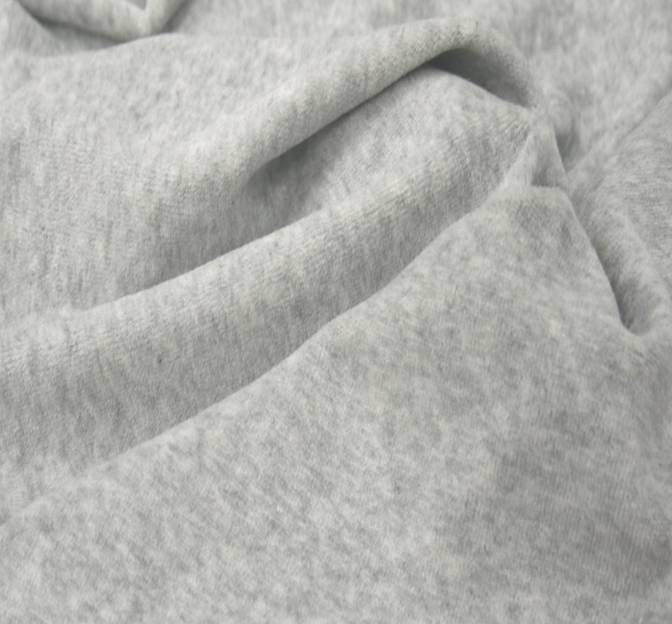 CVC Velour Cotton Polyester Fabric - Solid Heather Gray, 58/60" Width (1 Yard)