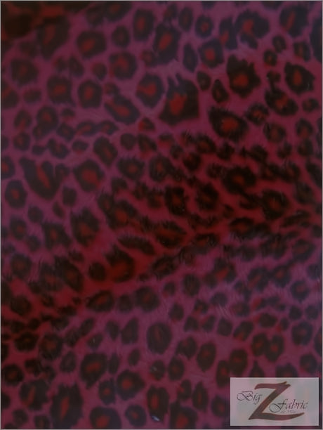 Red/Black Spot Velboa Cheetah Animal Fabric