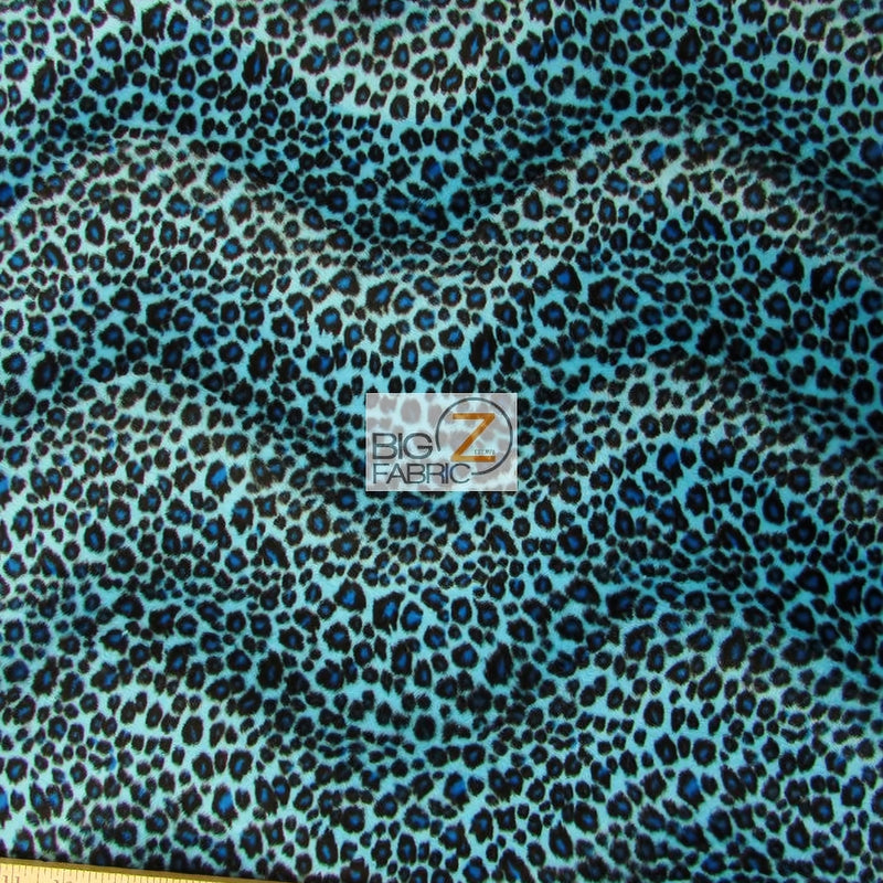 Blue/Black Spot Velboa Cheetah Animal Short Pile Fabric
