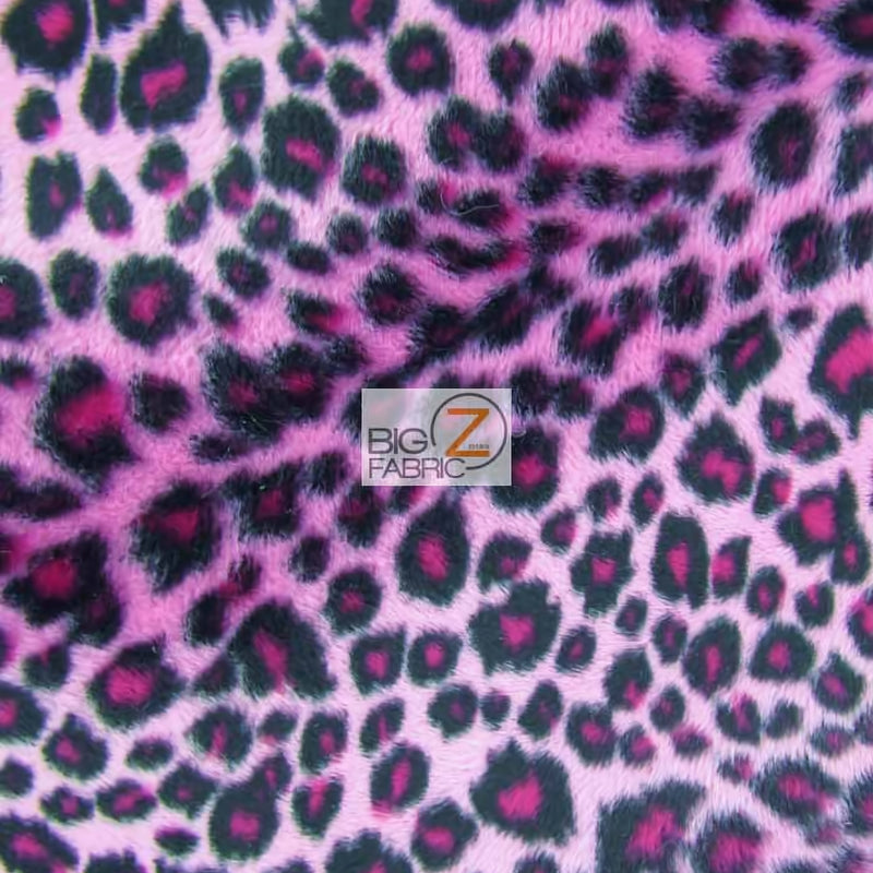 Pink Velboa Cheetah Animal Short Pile Fabric