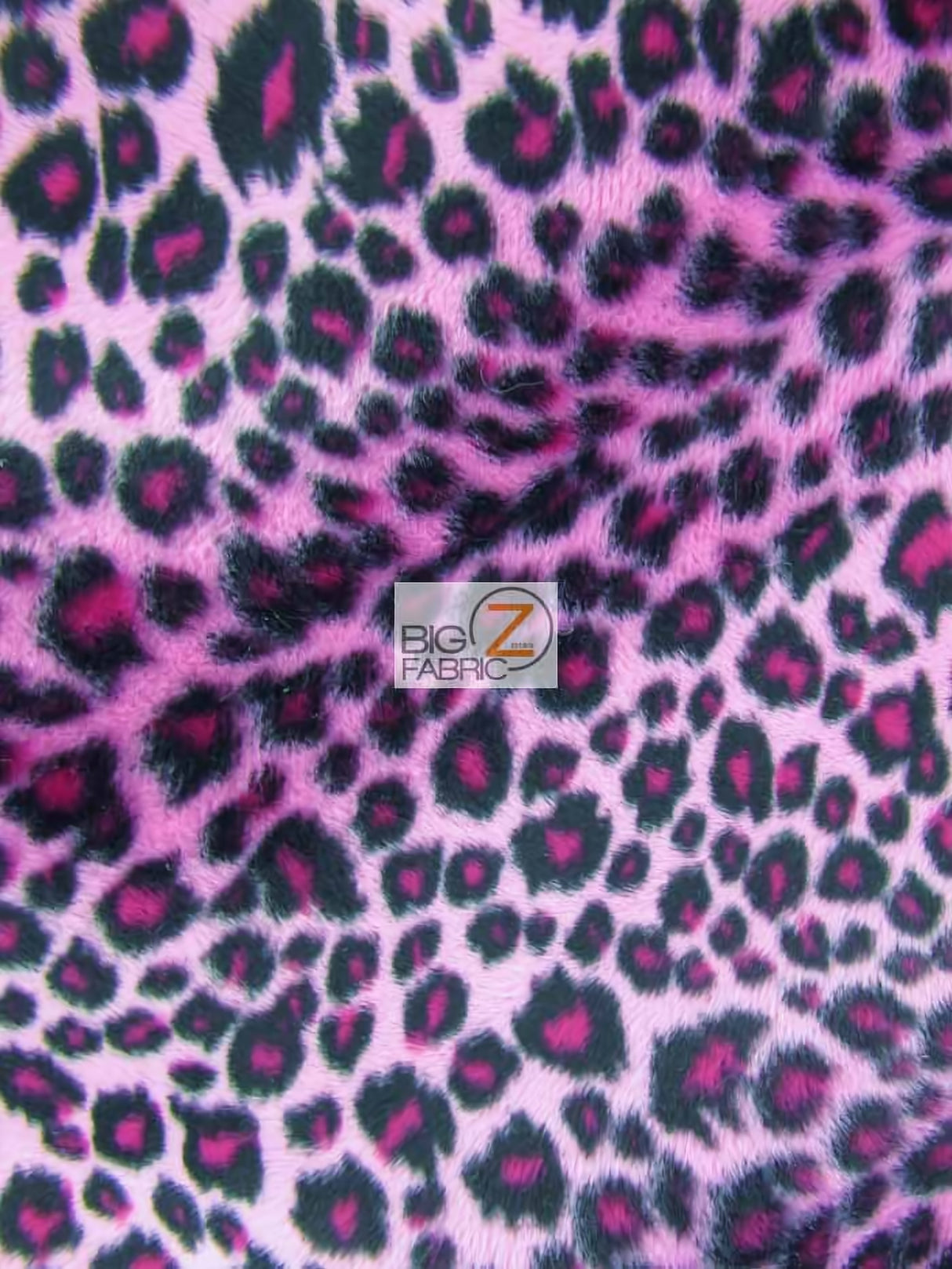 Pink Velboa Cheetah Animal Short Pile Fabric