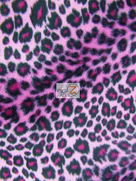 Pink Velboa Cheetah Animal Short Pile Fabric