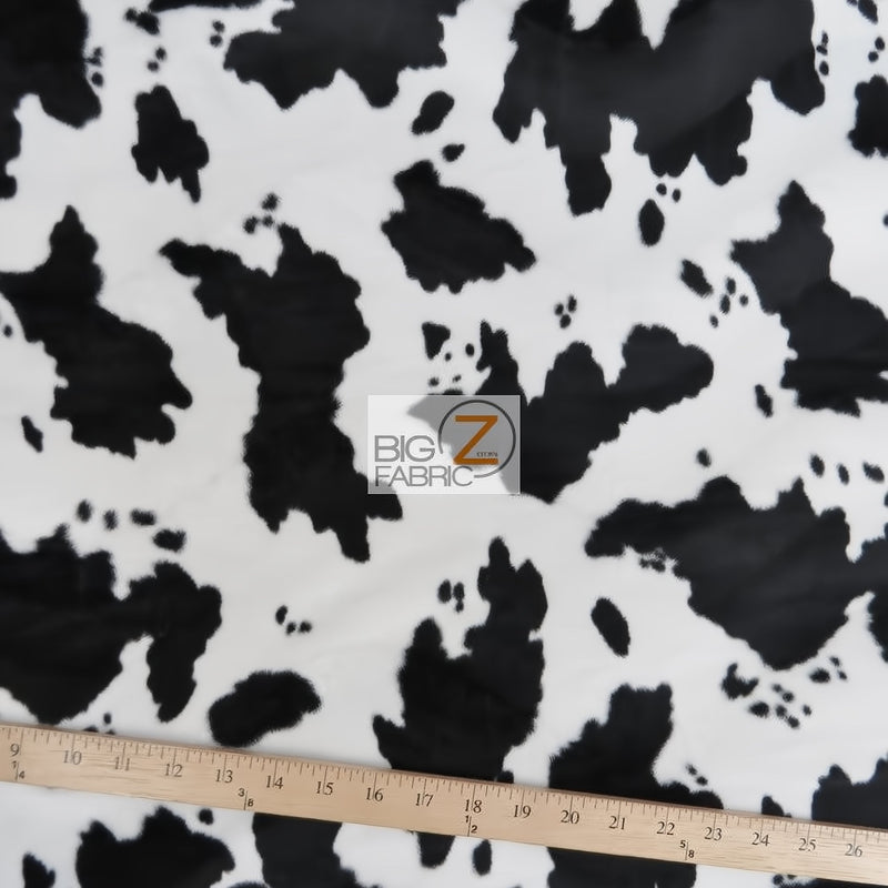 Black/White Velboa Cow Animal Short Pile Fabric