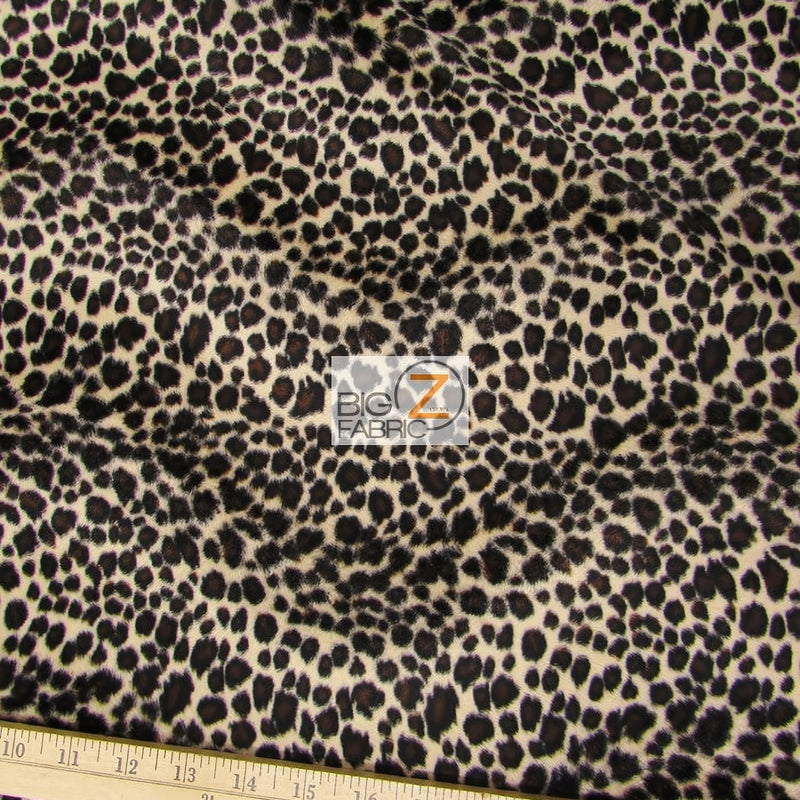 Cream Black Brown Spot Cheetah Velboa Faux Fur Fabric