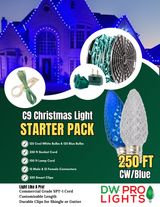 250' Outdoor Christmas Lighting Kit - Cool White/Blue