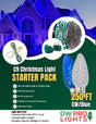 250' Outdoor Christmas Lighting Kit - Cool White/Blue