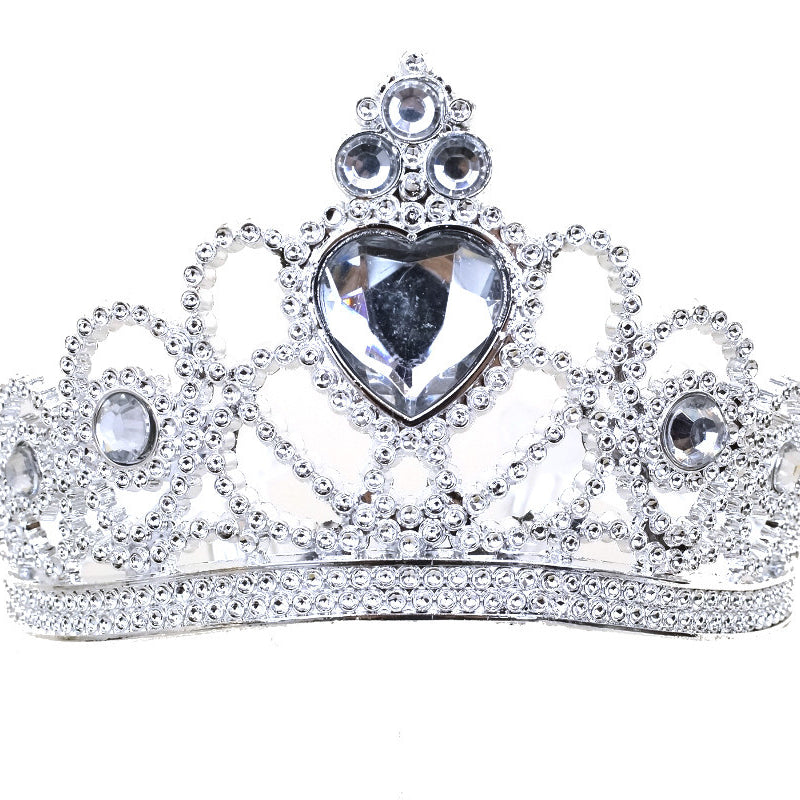 Silver Jeweled Tiara Party Favor - Pack of 12 Plastic Crowns