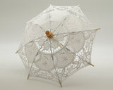 11.5 Inch White Lace Mini Parasol Umbrella Wedding Decor 6 Pack