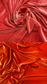 Orange Stretch Velvet Fabric - Orange, 58"-60" Width