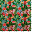 Printed Spandex Cactus Field Fabric