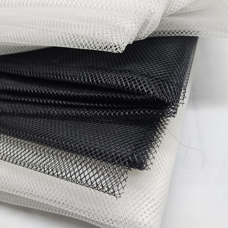 Cancan Net Nylon Fabric - Black, White, Ivory, Rolled On Tube (1 Yard)