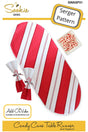 Serger Pattern Candy Cane Table Runner & Napkins