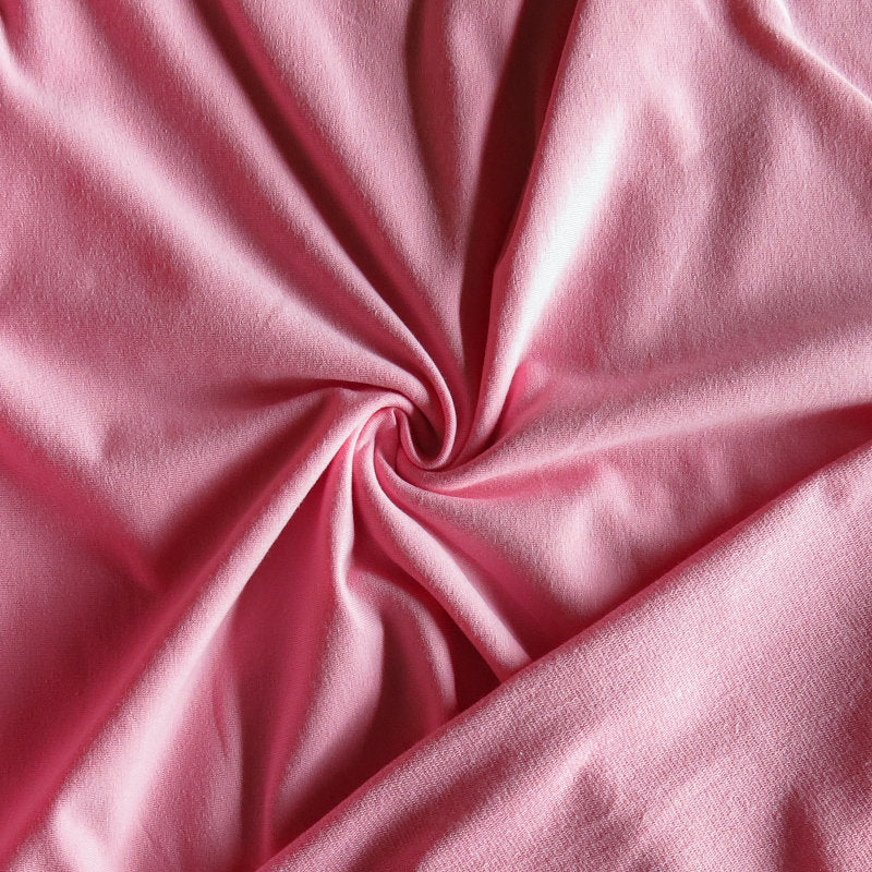Cotton Lycra French Terry Knit Fabric Candy Pink