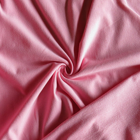 Cotton Lycra French Terry Knit Fabric Candy Pink
