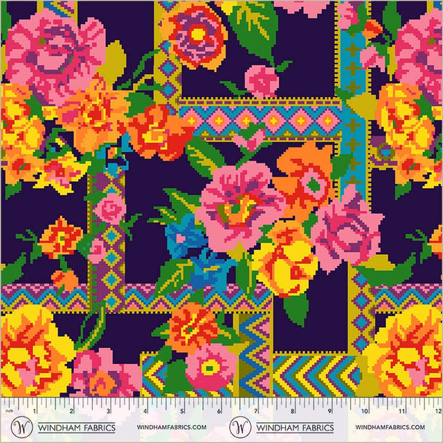 Cotton Fabric Canvas & Co. Indigo Nicola 44/45"